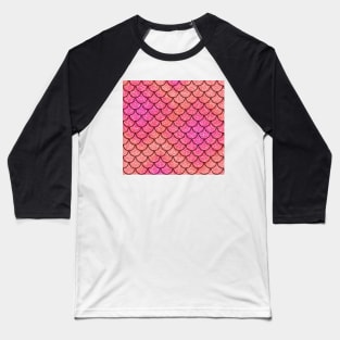 Mermaid Scales Faux glitter in Pink Baseball T-Shirt